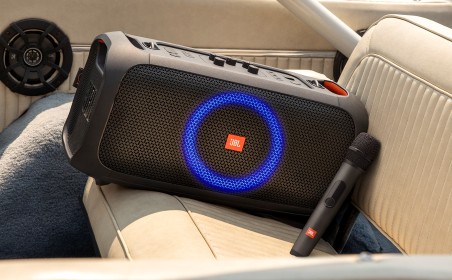 Bluetooth speaker setup for beach ceremony