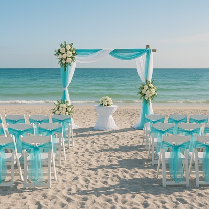 Beach wedding arch at Indian Rocks Beach