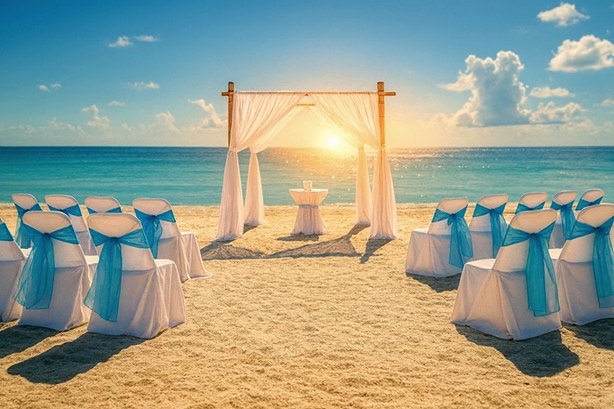 Ocean Blue package with four-pole arch and starfish